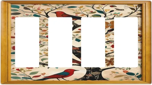 Vista 192 de Cubiertas de Interruptor de Luz Artísticas Decorativas Boho Figura Abstracta Interruptor de Pared Único Placa de Interruptor Decorativo Placa