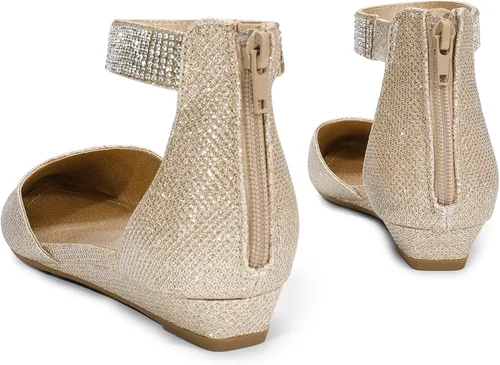 Vista 3 de Dream Pairs - Zapatos de plataforma baja con correa en el tobillo para mujer