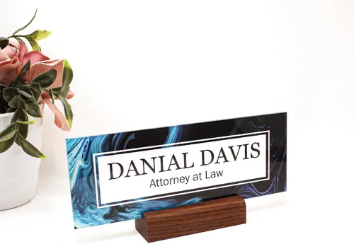 Vista 2 de Placa de nombre de escritorio, suministros de oficina, letrero personalizado de secretaria, regalo personalizado, enfermeras, profesores, amigos