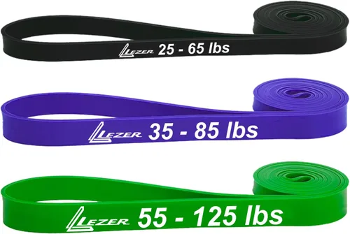 Vista 10 de LEZER Bandas de resistencia – Bandas de dominadas para gimnasio en casa, estiramiento, terapia física y entrenamiento – Incluye instrucciones