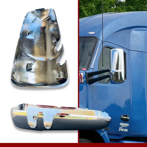 Vista 4 de Compatible con Kenworth Truck T680 T880 Cubierta de espejo cromada lado izquierdo 2013 a 2020