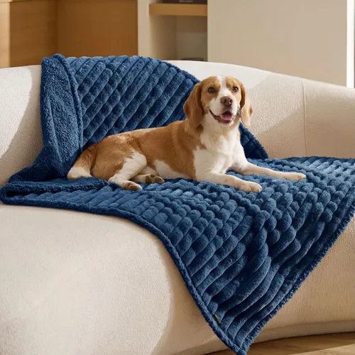 Vista 39 de Bedsure ComfyFleece® - Mantas impermeables para perros pequeños Crema