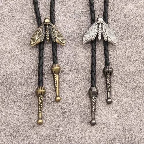 Vista 55 de Jeilwiy Corbata de bolo para hombre, corbata de vaquero occidental, collar de corbata de bolo dorado, corbata de cuero, corbata de Halloween