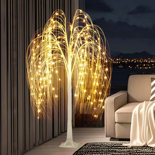 Vista 7 de Sauce llorón iluminado de 5 pies, 216 luces LED, árbol de sauce artificial