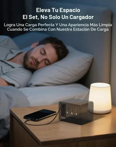 Vista 2 de Gitryin - Cargador de pared USB retráctil GaN de 40 W, cable tipo C de 33.5 pulgadas, 2 USB C