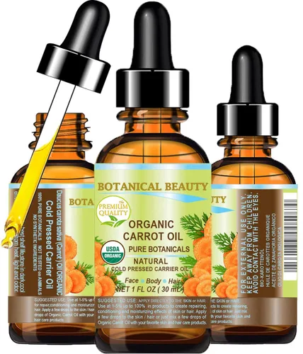 Vista 10 de Botanical Beauty Aceite orgánico de semillas de zanahoria, 100% puro, virgen sin refinar, aceite portador prensado en frío sin diluir para cara