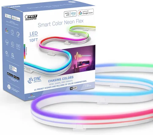 Vista 12 de Feit Electric Luces LED Inteligentes Hexagonales de Azulejos, 7" Cada Una, Conectables, Persecución de Color RGBW, WiFi de 2.4GHZ Habilitado