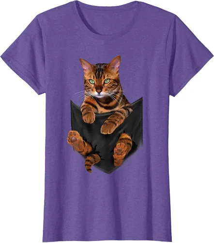 Vista 21 de Camiseta de bolsillo con estampado de tigre y gato Negro