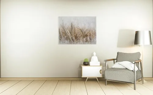 Vista 5 de YHSKY ARTS Lienzo de trigo texturizado pintado a mano para decoración rústica de cocina y sala de estar grande
