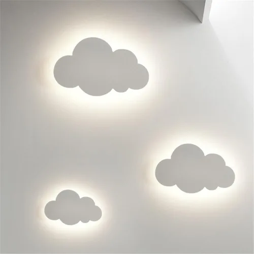 Vista 5 de Lámpara de pared de nube para niña, niño, caricatura, dormitorio, mesita de noche, lámpara decorativa de pared, personalidad creativa, arte