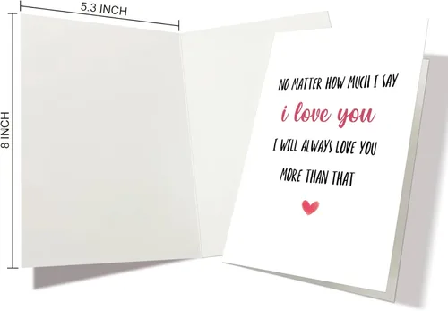 Vista 2 de Nchigedy Tarjeta romántica del día de San Valentín para novio, novia, marido, esposa, dulce tarjeta de aniversario para él y ella, tarjeta de amor