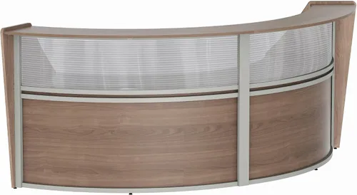 Vista 13 de Linea Italia Oficina curvada, transparente, fácil de montar, mostrador de recepción de 3 paneles para vestíbulo, salón, 142 x 71 pulgadas