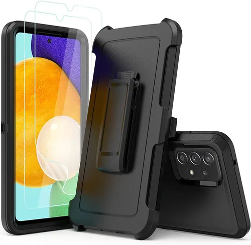 Vista 2 de TENCO Funda compatible con Samsung Galaxy A52 5G, con protectores de pantalla, resistente, a prueba de golpes, protección de cuerpo completo, funda