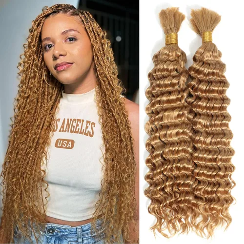 Vista 10 de Urbeauty Cabello Humano para Trenzar para Trenzas Boho Bob - Cabello Bohemio de Onda Profunda para Trenzar - Negro Azabache, 14 pulgadas Sin Nudos