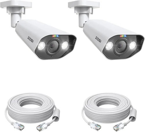 Vista 9 de ZOSI 4K PoE Cámara complementaria, 8MP Metal Bullet Cam, Detección