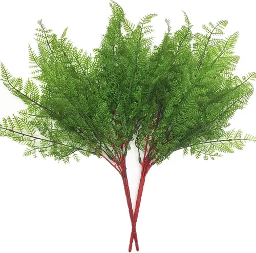 Vista 12 de CATTREE Arbustos artificiales, plantas de plástico, hierba de bambú, arbustos verdes falsos, hojas verdes, bodas, interiores, exteriores, hogar