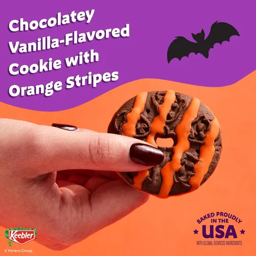 Vista 4 de Keebler Spookie Fudge Stripes, galletas sabor vainilla de Halloween
