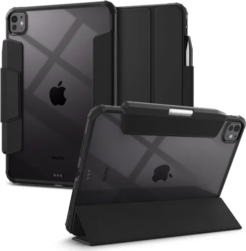 Vista 14 de Spigen Funda para iPad 10.2, iPad de 9ª/8ª/7ª generación (2021/2020/2019), Ultra Hybrid Pro con parte trasera transparente y soporte para lápices