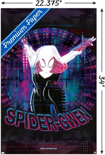 Vista 3 de Trends International Marvel Spider-Man: Across the Spider-Verse - Póster de pared de Spider-Gwen, 34 pulgadas de largo x 22.4 W, versión premium sin