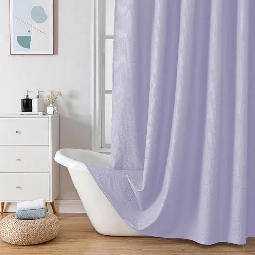 Vista 23 de OVZME Cortina de ducha de tela Berry Stall de 36 x 72 pulgadas, suave y gofre, pequeña cortina de ducha negra para baño con textura para un