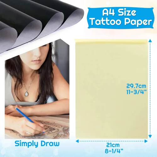 Vista 10 de 100 hojas de papel de transferencia de tatuajes, kit de plantillas de tatuaje 8 1/4 "x 11 3/4