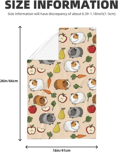 Vista 2 de Kitchen Gifts Waffle Weave Dish Towel 16x26 in Guinea Pigs Pattern (877)