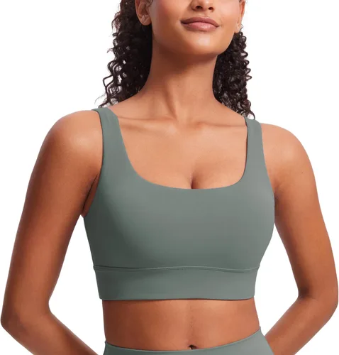 Vista 31 de CRZ YOGA Butterluxe - Brasier deportivo con espalda en U para mujer, cuello redondo, acolchado, de bajo impacto, para yoga, entrenamiento