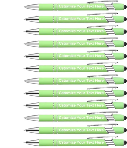 Vista 17 de Kingluu 24 unidades de bolígrafos personalizados con lápiz óptico, escritura suave, tinta negra, bolígrafos personalizados con su nombre, logotipo