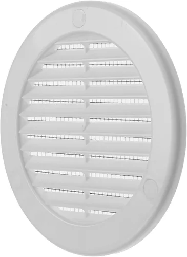 Vista 9 de Vent Systems Cubierta de ventilación blanca Soffit de 4 pulgadas (dimensiones de apertura), rejilla de ventilación redonda de plástico, pantalla