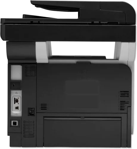 Vista 2 de HP, impresora LaserJet Pro MFP M521dn, Negro, Gris