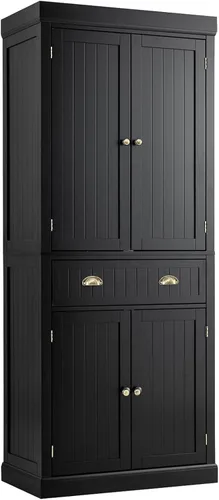 Vista 8 de LOKO Gabinete de almacenamiento de despensa de cocina de 72 pulgadas de alto, armario de almacenamiento grande y alto con 2 armarios y cajón