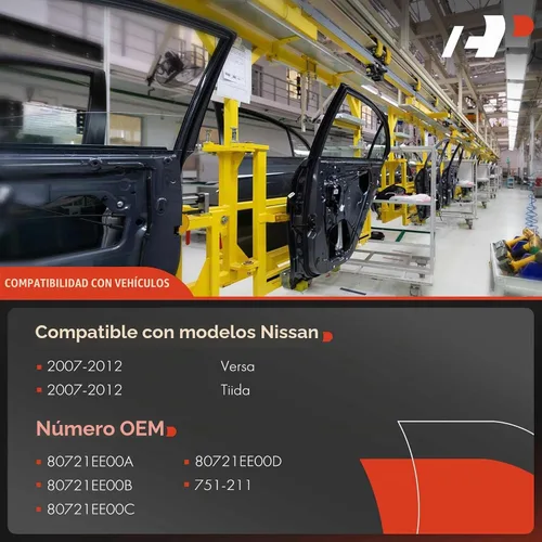 Vista 3 de A-Premium Regulador de Elevalunas Eléctrico con Motor Compatible con Nissan Tiida Versa 2007-2013 Lado del Conductor Delantero
