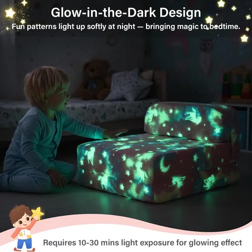 Vista 9 de Tiita Sofá cama plegable para niños, sofá cama plegable con funda extraíble, futón para niños, cama plegable para habitación de niños, sala