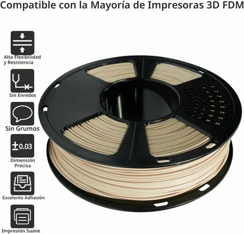 Vista 7 de GIANTARM Filamento de ácido poliláctico (PLA), filamento beige para impresora 3D, carrete de 2.2 libras, precisión de dimensión de 0.069 in +