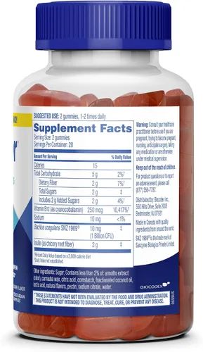 Vista 2 de Florastor - Gomitas prebióticas y probióticas con vitamina B12, 56 gomitas