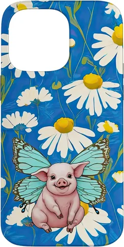 Vista 21 de Adorable Pig Piglet with Butterfly Wings Daisy Flower Sweet Case for iPhone 17