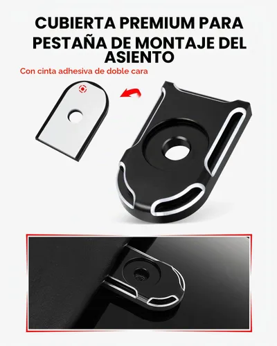 Vista 6 de Amazicha Perno de asiento de tornillo de acero inoxidable moleteado negro con lengüeta de cubierta de perilla compatible con Harley Davidson Touring