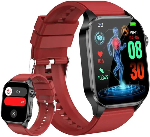 Vista 10 de Reloj inteligente para hombres y mujeres con llamadas Bluetooth, presión arterial, frecuencia cardíaca, oxígeno en sangre, estrés, HRV, monitor