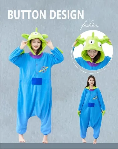 Vista 2 de xinhauli Disfraz unisex de animal para adultos, disfraz de pijama de una pieza para adultos, disfraz de Halloween y Navidad para adultos..