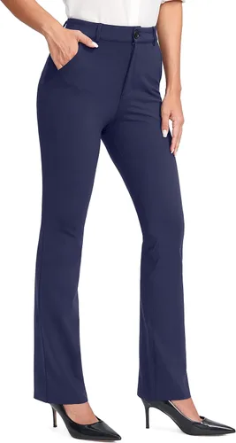 Vista 2 de Rammus Womens Yoga Dress Pants with Zipper Pocket Stretch Work Pants for Women Straight Leg Slacks for Office Business Casual