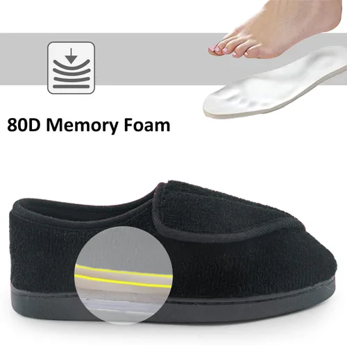 Vista 4 de Git-up - Pantuflas de mujer, para diabéticos, artritis, edema, espuma viscoelástica, puntera cerrada, zapatos para la futura mamá.