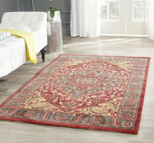 Vista 9 de SAFAVIEH Mahal Collection - Alfombra de pasillo, 2 pies 2 pulgadas x 6 pies, azul marino y rojo, diseño oriental tradicional, no desprende pelusa