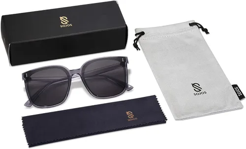 Vista 6 de SOJOS Gafas de sol para mujeres y hombres estilo vintage SJ2157