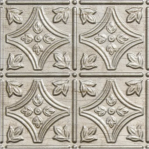 Vista 17 de FASÄDE Panel de techo decorativo de vinilo con pegamento de estilo tradicional y patrón 1 en bronce argente (muestra de 12 x 12 pulgadas)