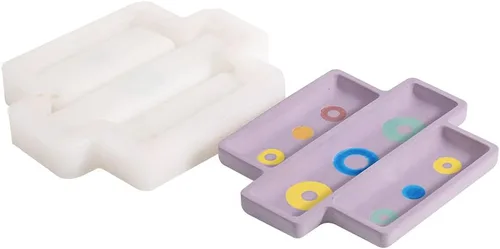 Vista 8 de Bandeja de hormigón Molde de silicona Herramienta decorativa creativa para el hogar para frutas Snack Plate Almacenamiento de joyas Pulsera SH0692