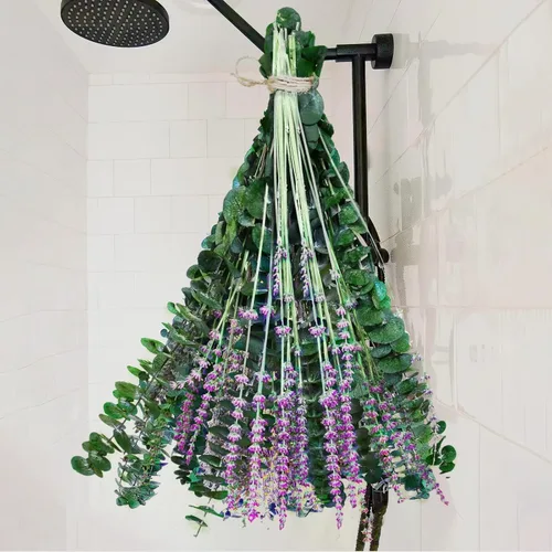 Vista 8 de Tallos de eucalipto secos y flores de lavanda para ducha y decoración, 80