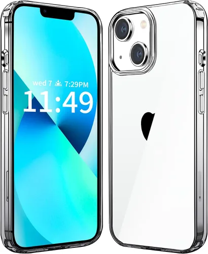 Vista 14 de JJGoo Compatible con iPhone 13 Funda transparente, transparente a prueba de golpes, delgada, antiarañazos, carcasa protectora de policarbonato duro