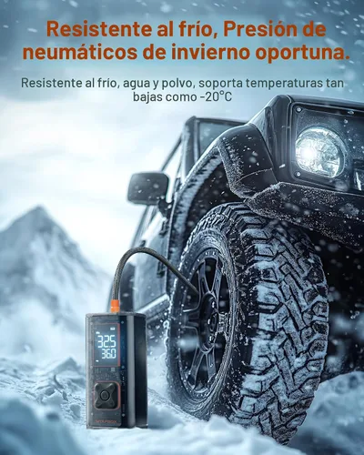 Vista 9 de WOLFBOX Inflador de neumáticos de alta resistencia de 150 PSI, compresor de aire portátil de doble cilindro de 45 LPM para neumáticos de automóvil