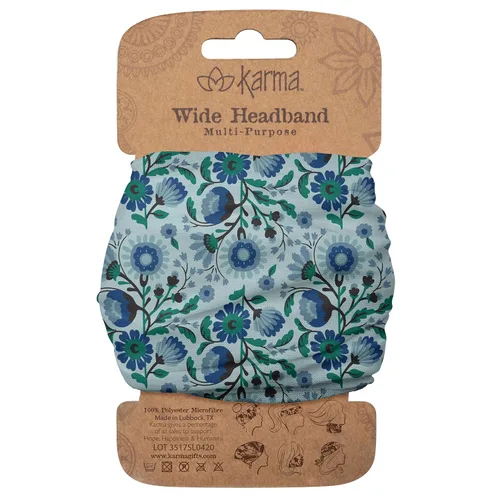 Vista 27 de Karma Diadema floral dividida verde azulado/albaricoque para mujer, ancha, diadema de tela y bufanda elástica para el cabello, verde Albaricoque