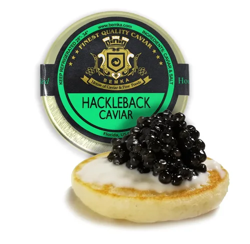 Vista 2 de Bemka American Sturgeon Hackleback Wild Caviar, lata de 7 onzas